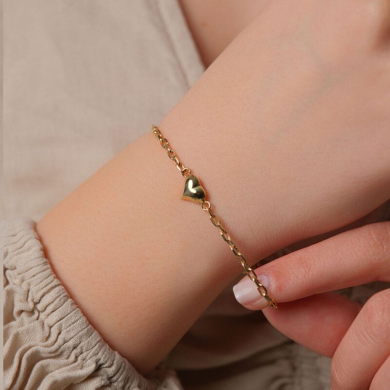 Modern Kalp Figürlü Bileklik